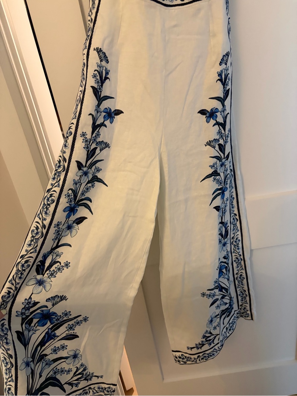 FARM Rio White Jumpsuit with Blue Floral Print - Picture 2 of 4